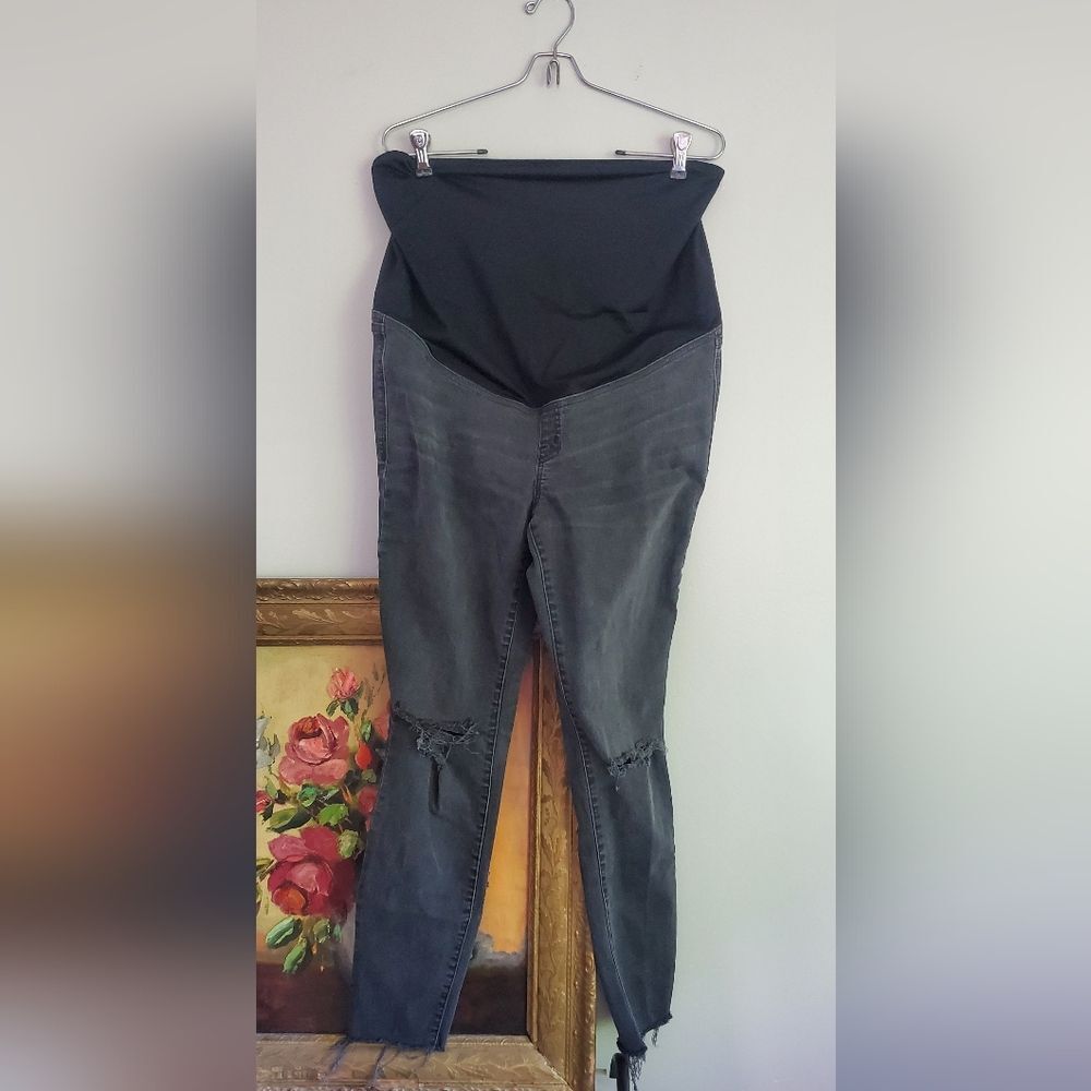 Madewell Maternity Dark Wash Distressed Skinny Jeans Size 29